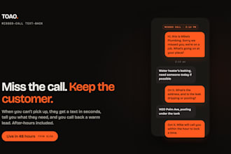 set up missed call text back SMS for your local business