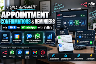 automate appointment confirmations and reminders via SMS or whatsapp with n8n