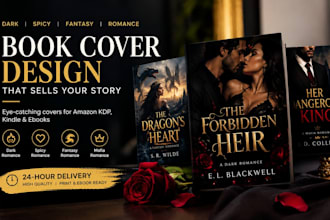 do dark spicy romance book cover fantasy amazon KDP erotic book cover in 24 hrs