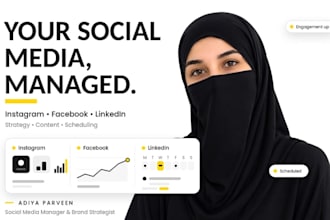 be your social media manager for instagram, facebook, linkedin
