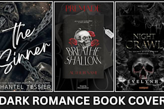 design dark romance book cover, fantasy book cover for ebook and KDP