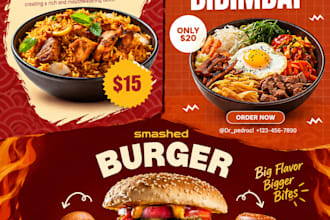 create food and drinks posters