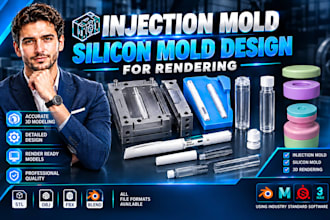 injection mold design whit plastic silicon mold prototype design for manufacture