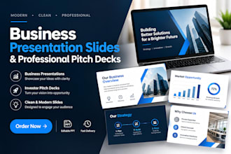 design business presentation slides and professional pitch decks ppt
