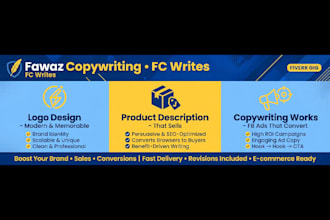 copywriting ad products description logo design