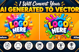 do vector tracing, convert  any ai generated logo or image to vector
