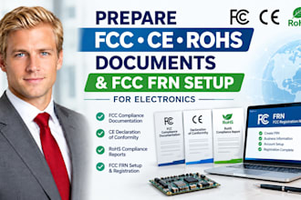 prepare fcc ce rohs documents and fcc frn setup for electronics