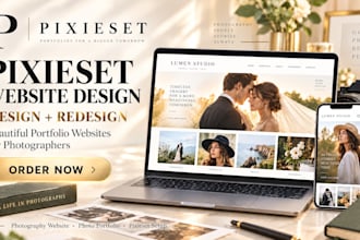 design or redesign a premium pixieset website for your photography business