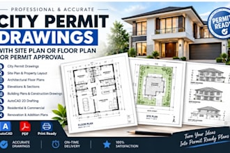 create city permit drawings, building permit plans and autocad drawings