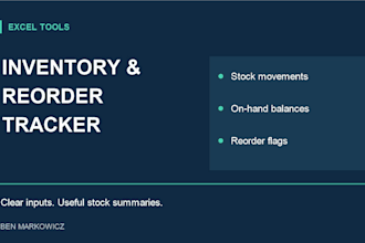build an excel warehouse inventory and reorder tracker