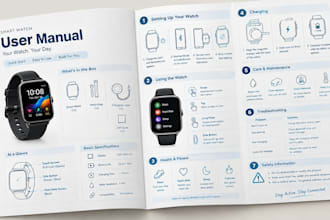 design product manual, instruction manual, user guide and assembly manual