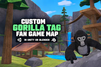 build a custom gorilla tag fan game map in unity or blender