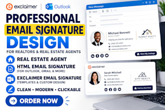design realtor real estate agent html, exclaimer email signature for outlook etc