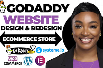 build godaddy website, design or redesign godaddy  on godaddy website builder
