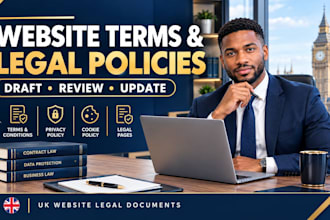 draft or review website terms and condition, legal policy as UK solicitor