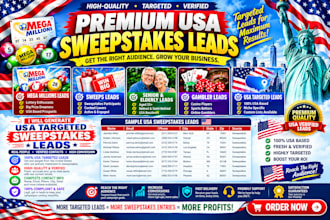 give highly demand first hit leads USA elderly leads, sweeps leads and mega lead