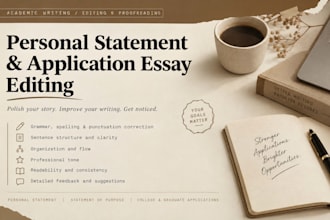 edit personal statement, statement of purpose, for school graduate application