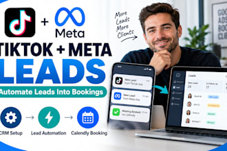tiktok and meta leads with tiktokads,meta ads,hubspot,ghl,zapier,make,calendly