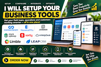 setup connecteam housecall pro jobber stack upkeep sortly mhelpdesk limble CRM