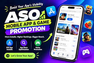 aso mobile app promotion IOS app install, app marketing, game promotion