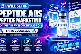 setup peptide ads peptide marketing peptide facebook meta ads peptide google ads