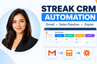 setup streak CRM gmail sales pipline and zapier automation