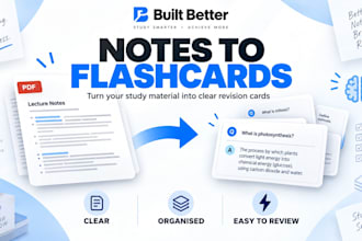 turn your notes, pdfs or slides into clear study flashcards