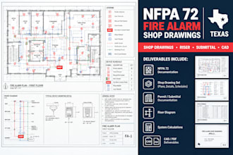 create texas nfpa 72 fire alarm shop drawings for contractors