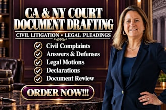 be civil litigation attorney in california, ny and expertly draft court document