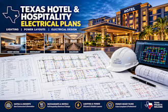 design texas hotel and hospitality electrical plans, lighting and power layouts