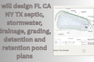 fl ca ny tx septic stormwater drainage grading detention and retention pond plan