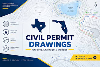 create civil engineer permit drawings for texas and florida