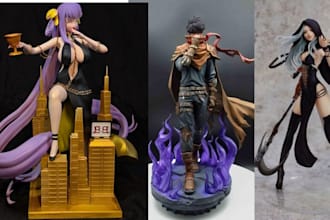 3d print and paint anime character model hand painting resin statue diorama stl