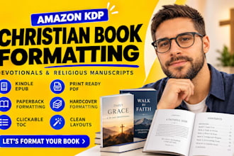format christian books, devotionals and religious manuscript