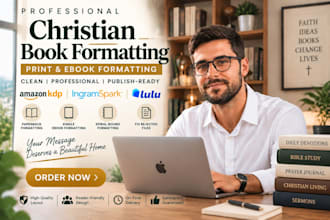format christian books, devotionals,and religious manuscript