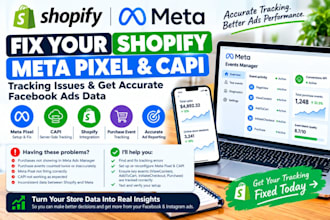 set up meta pixel, facebook pixel, capi and shopify tracking