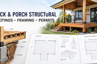 load bearing wall removal, beam design, header sizing and structural plans