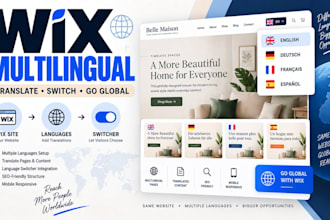 set up wix multilingual website with language switcher, translation and wix SEO
