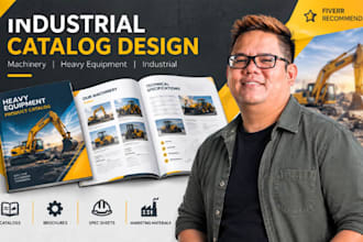 design industrial catalog, machinery product catalog, heavy equipment brochure