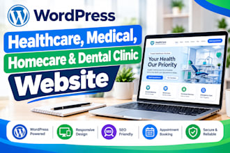 design a modern healthcare, medical, homecare and dental clinic website