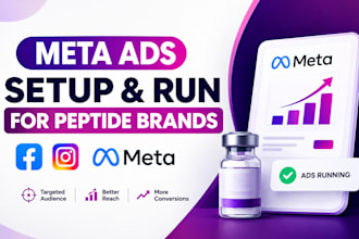 do policy compliant ad setup and run meta ads for peptide brands