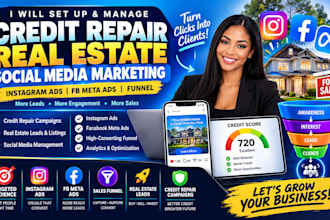 credit repair real estate social media manager instagram ads fb meta ads funnel