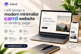 design a modern minimalist carrd website or landing page