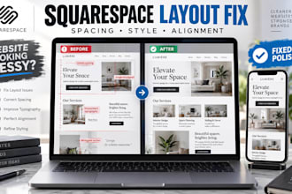 fix squarespace layout, spacing, and styling issues