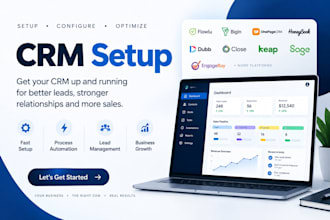 set up flowlu bigin onepagecrm honeybook dubb close keap sage engagebay CRM