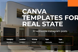 design 30 editable canva templates for real estate agents