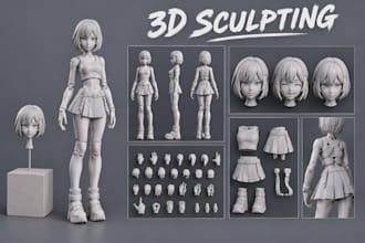 sculpt 3d bjd 3d doll toy design 3d articulated model for 3d printing