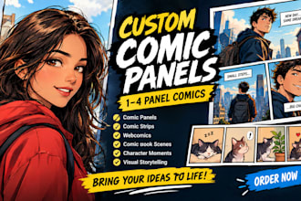 draw custom comic panels and short comic strips