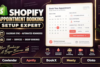setup shopify appointment booking cowlendar appntly bookx meety ointo