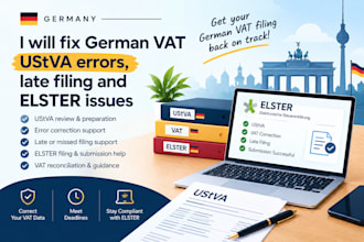 fix german vat ustva errors, late filing and elster issues